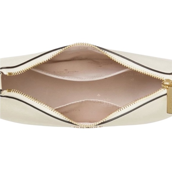NWOT kate spade Cream Leather Nova Crescent Shoulder Bag Gold Tone Hardware - Picture 4 of 10